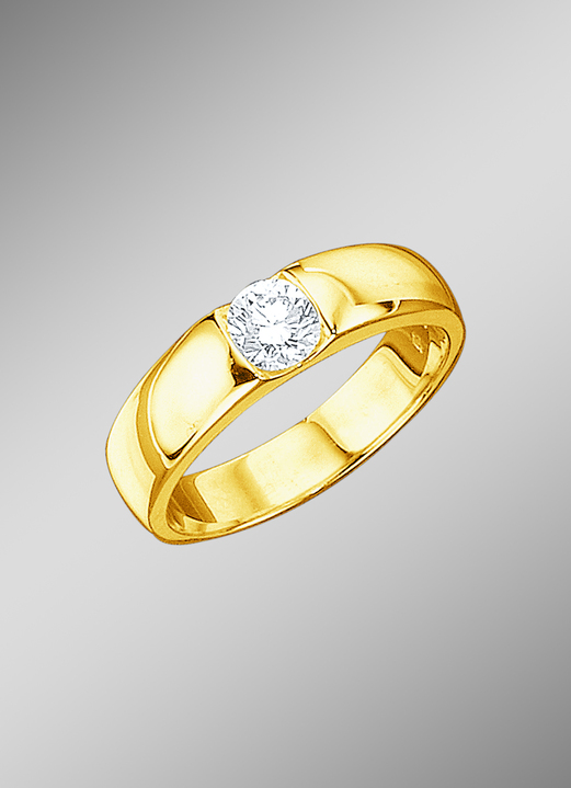 Ringen - Solitaire ring met loepzuivere briljant, in Größe 160 bis 220, in Farbe