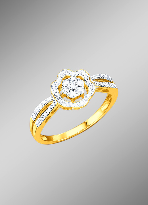 Ringe - Damenring mit Diamanten, in Größe 160 bis 220, in Farbe
