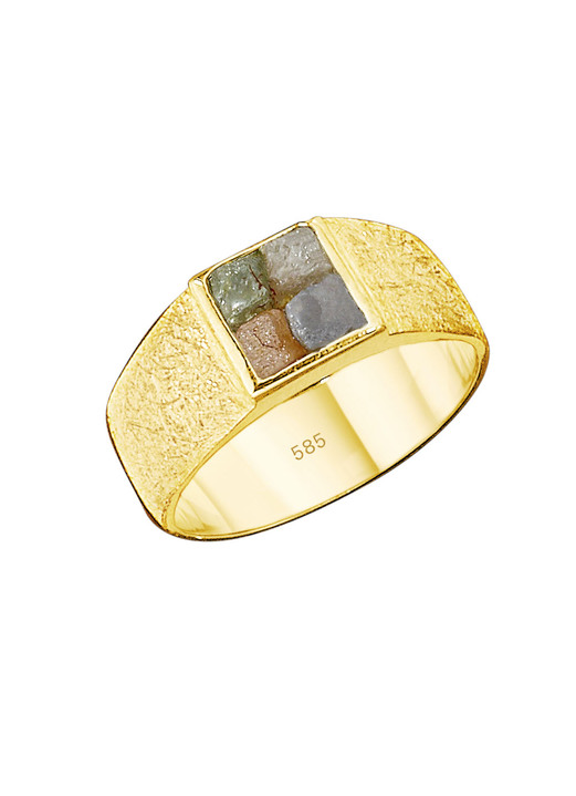 Ringen - Elegante partnerring met 4 ruwe diamanten, in Größe 160 bis 240, in Farbe  Ansicht 1