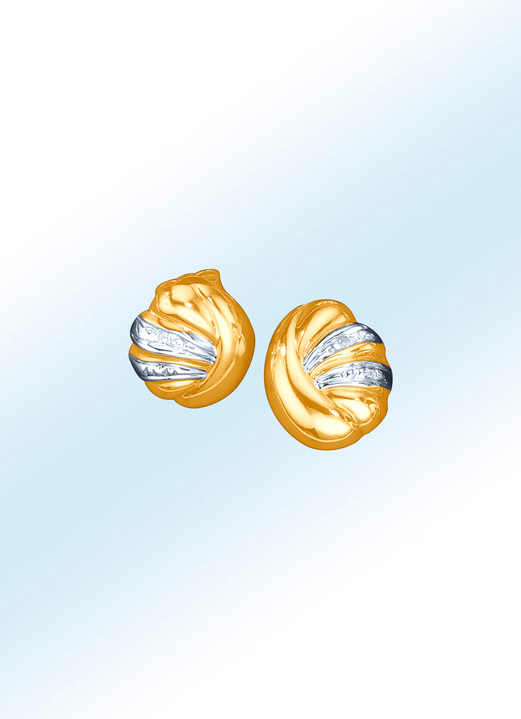 Oorbellen - Betoverende oorbellen met 2 diamanten, in Farbe