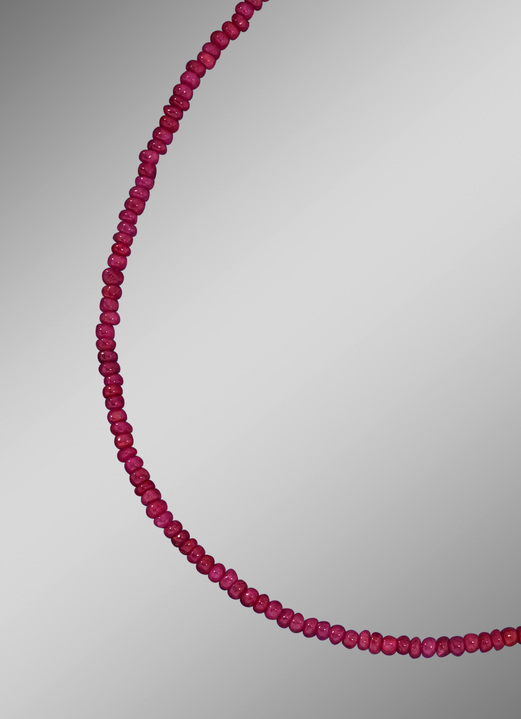 Halskettingen - Halsketting met echte robijnen, in Farbe