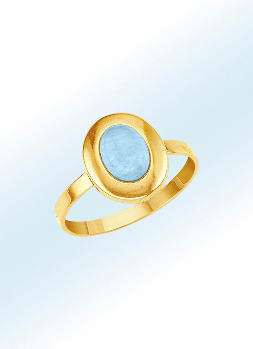 Ringen - Sobere damesring met echte aquamarijn, in Größe 160 bis 220, in Farbe