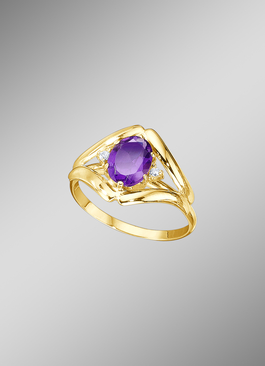 Ringe - Damenring mit echt Amethyst, in Größe 160 bis 220, in Farbe  Ansicht 1