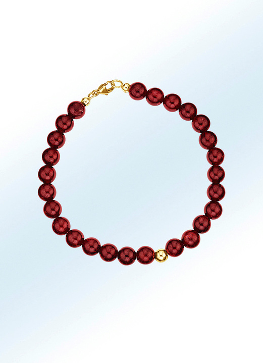Armbanden - Armband met echte granaat, in Farbe