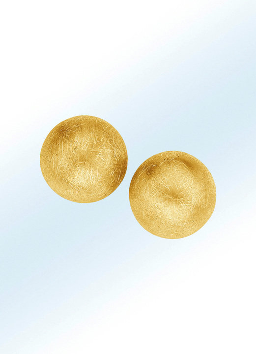 Oorbellen - Clip-oorbellen, verguld met geel goud, in Farbe