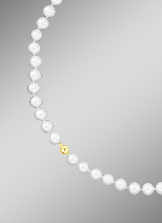 Halsketten - Süßwasser-Zuchtperlkette mit Kugelschließe, in Farbe  Ansicht 1
