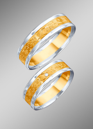 Trouwring in bicolor met of zonder briljant