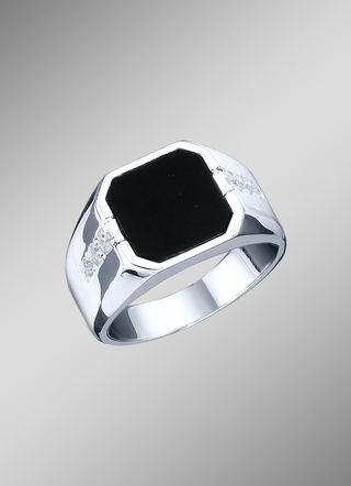 Moderne herenring met onyx