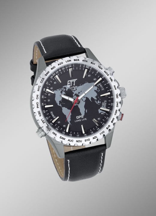 Radiografische-/solarhorloges - Sportieve en elegante GPS World Timer, in Farbe  Ansicht 1