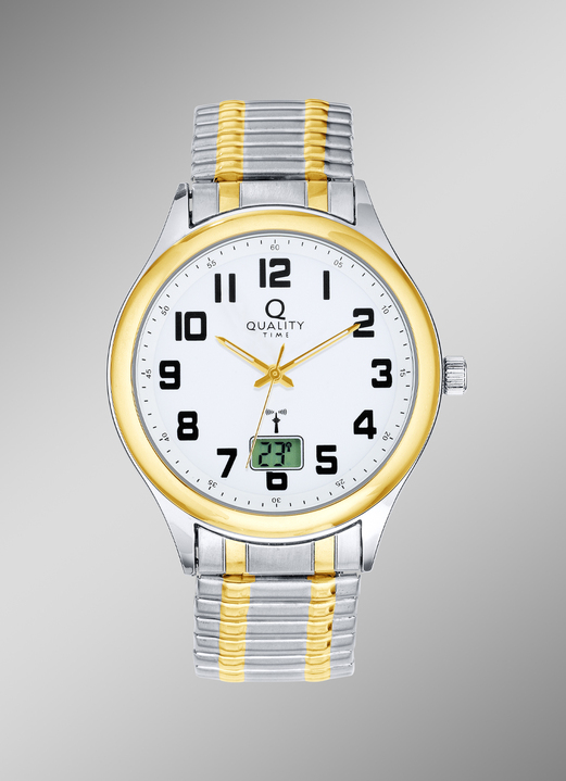Radiografische-/solarhorloges - Sportief radiografisch herenhorloge van het merk Quality Time, in Farbe