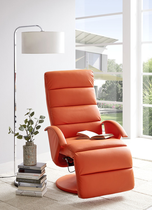 TV-Fauteuil / Relax-fauteuil - Relaxfauteuil met een stevig metalen frame, in Farbe ORANJE Ansicht 1