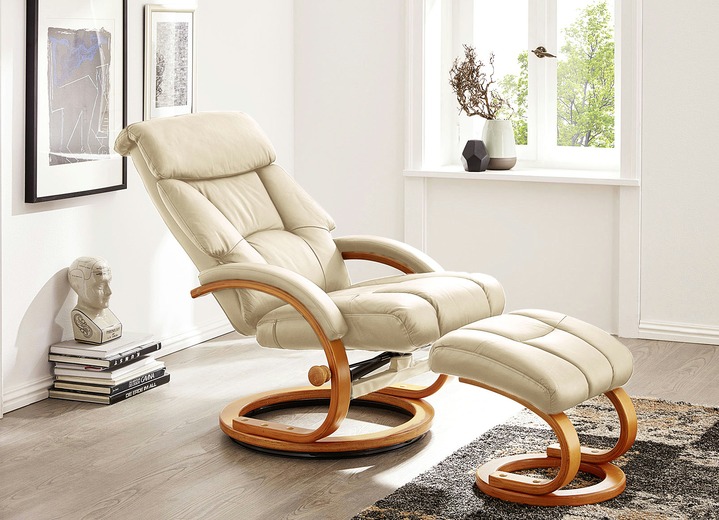 - Relaxfauteuil met kruk, in Farbe IVOOR