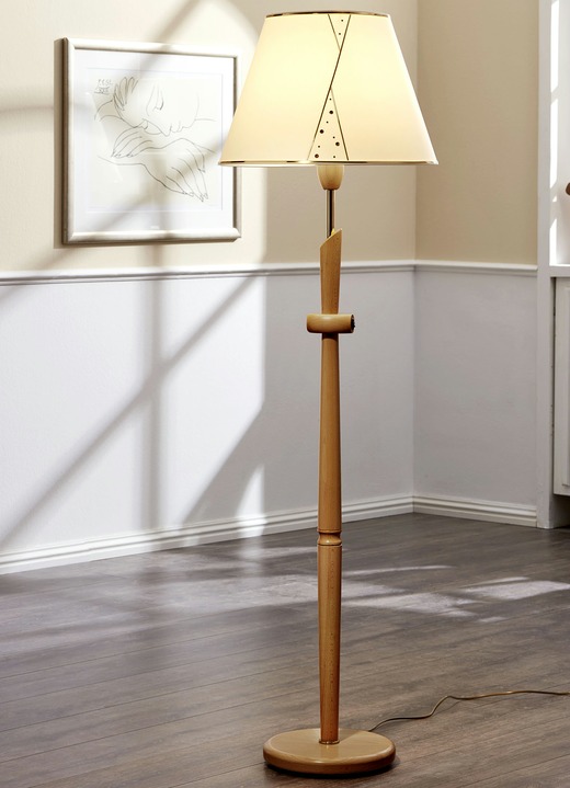 Lampen  & lampjes - Staande lamp met stoffen kap, in Farbe EIKEN, in Ausführung Stalamp Ansicht 1