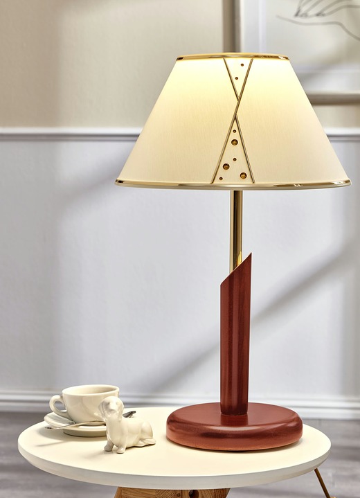 Lampen  & lampjes - Tafellamp met stoffen kap, in Farbe KERSENBOOM Ansicht 1