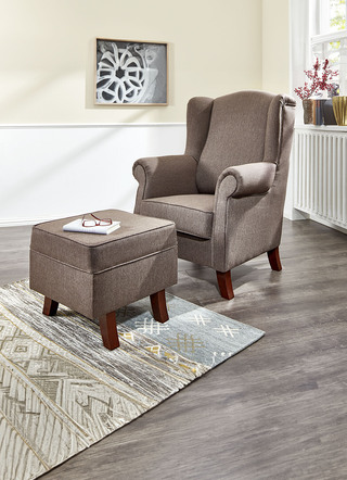Oorfauteuil met kruk