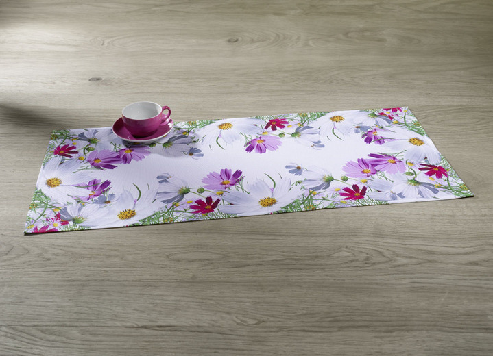 Tafellakens - Verende tafel- en kamerdecoratie met bloemmotief, in Größe 130 (Servetten, 35/50 cm) bis 404 (Kussensloop, 40/40 cm), in Farbe WIT/MEERKLEURIG Ansicht 1