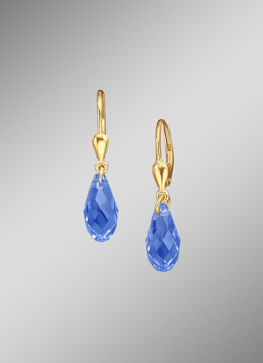Oorbellen - Oorbellen met druppelvormige Swarovski-kristallen, in Farbe