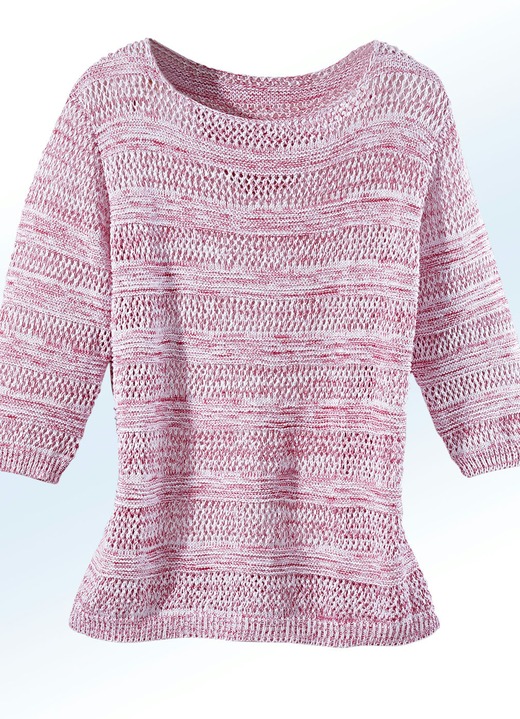 - Pullover mit Mustermix allover, in Größe 036 bis 050, in Farbe ECRU-AZALEE MELIERT
