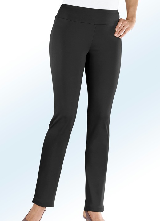 Broeken met elastische band - Zachte stretchbroek in 12 kleuren Broeken met elastische band - Zachte stretchbroek in 12 kleuren, in Größe 017 bis 052, in Farbe ZWART