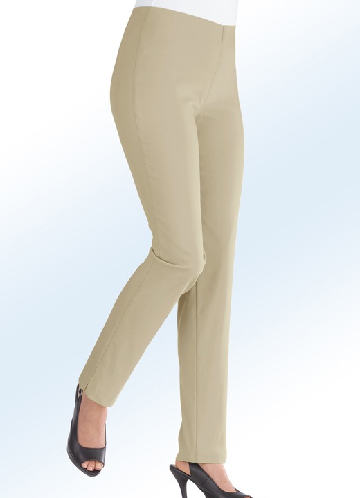 Broeken met elastische band - Pull-on broek in 14 kleuren, in Größe 017 bis 052, in Farbe BEIGE Ansicht 1