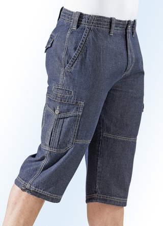 Jeans-bermuda met cargozakken