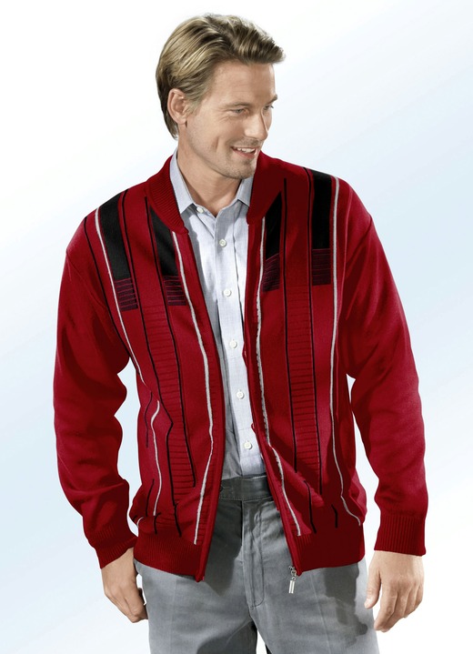 Gebreide jassen - Jas met steekzakken Gebreide jassen - Jas met steekzakken, in Größe 046 bis 062, in Farbe ROOD