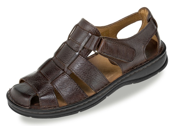 Sandalen & slippers - Gemini, klassieke herensandalen, met klittenbandsluiting, in Größe 039 bis 046, in Farbe KASTANJE Ansicht 1