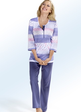 Pyjama, met 3/4e mouwen, knopenlijst en mooie print