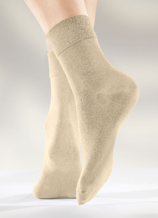 Kousen & panty's - Six-pack sokken in verschillende kleurstellingen, in Größe 1 (Schoenm. 35-38) bis 3 (Schoenm. 43-46), in Farbe 2X BEIGE, 2X ZAND, 2X KHAKI Ansicht 1