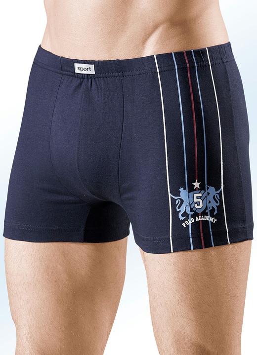 Pants & boxershorts - Verpakking met vier slips, effen, print, in Größe 005 bis 009, in Farbe 2X MARINE, 2X AZUURBLAUW