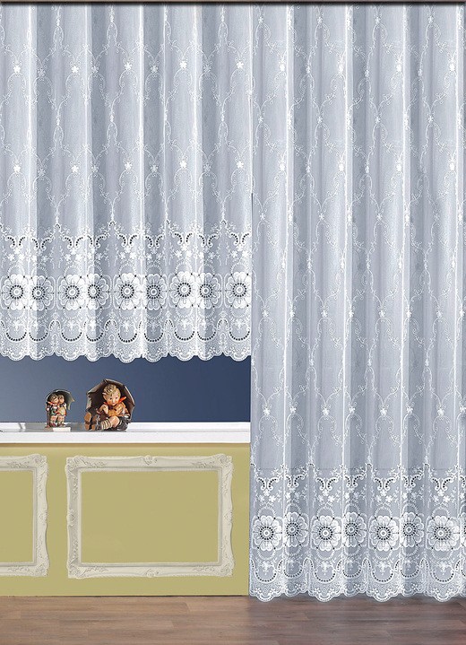 Klassiek - Klassieke raamdecoratie, in Größe 123 (H 105 x B 300 cm) bis 291 (H 245 x B 450 cm), in Farbe WIT, in Ausführung Jacquard Ansicht 1