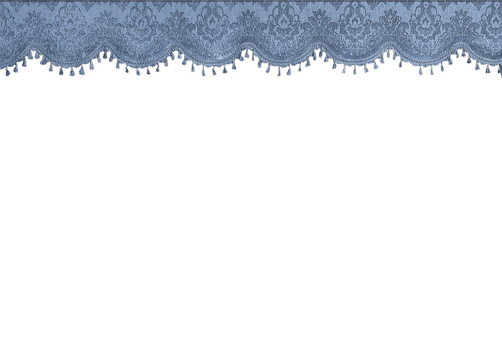 Klassiek - Sierdeken met kwasten aan de rand, in Größe 739 (H 38 x B 135 cm) bis 745 (H38 x B410 cm), in Farbe BLAUW Ansicht 1