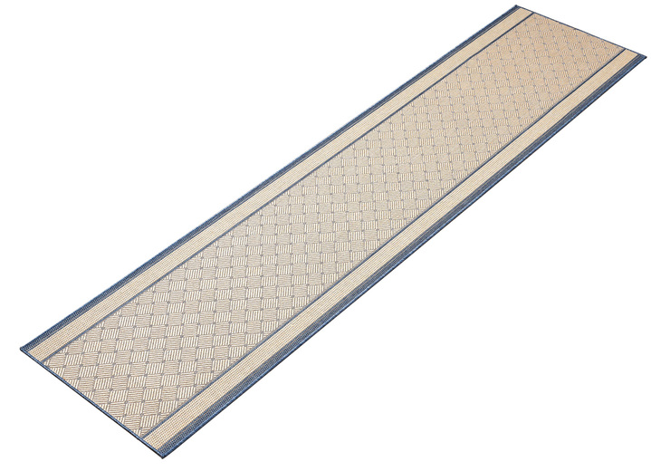 Lopers & trapmatten - Loper in hoogwaardige sisal-look op maat gemaakt, in Größe 102 (Läufer, 67 cm breit) bis 106 (Läufer, 100 cm breit), in Farbe BLAUW Ansicht 1