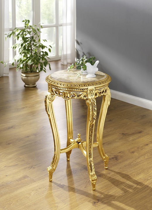 - Bijzettafel met marmeren plaat, in Farbe GOUD