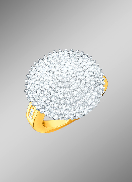 Ringen - Damesring met 216 diamanten, in Größe 160 bis 220, in Farbe