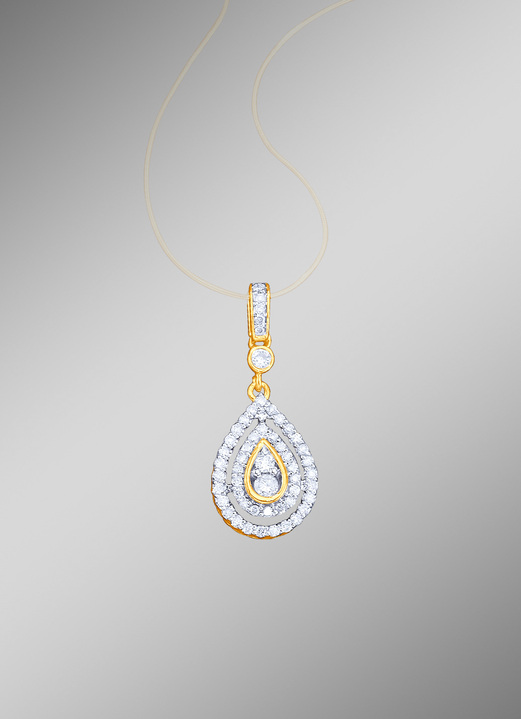 - Massieve hanger met diamanten, in Farbe  Ansicht 1