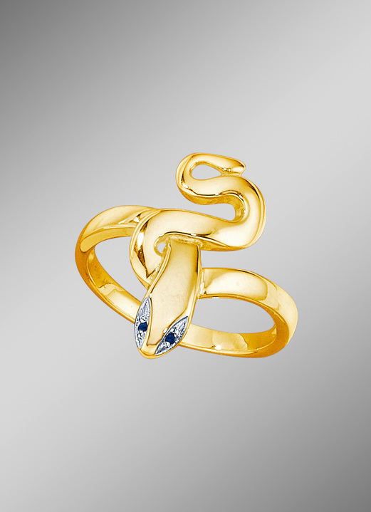 Ringen - Stevige dames ringslang met saffier, in Größe 160 bis 220, in Farbe