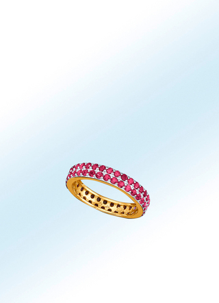 Betoverende Memoire-ring met echte robijnen