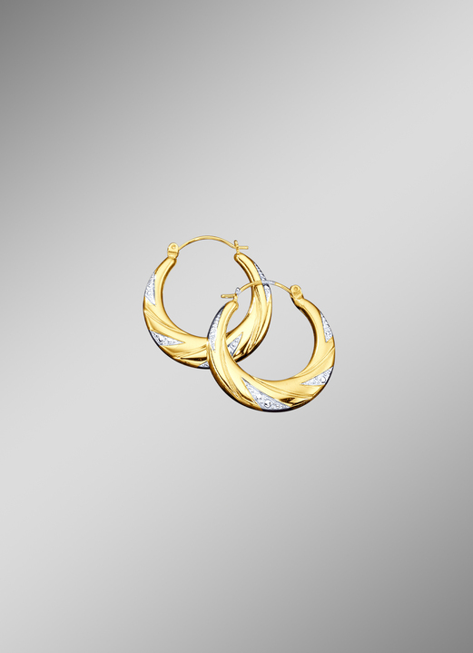 Oorbellen - Gouden oorringen, in Farbe  Ansicht 1