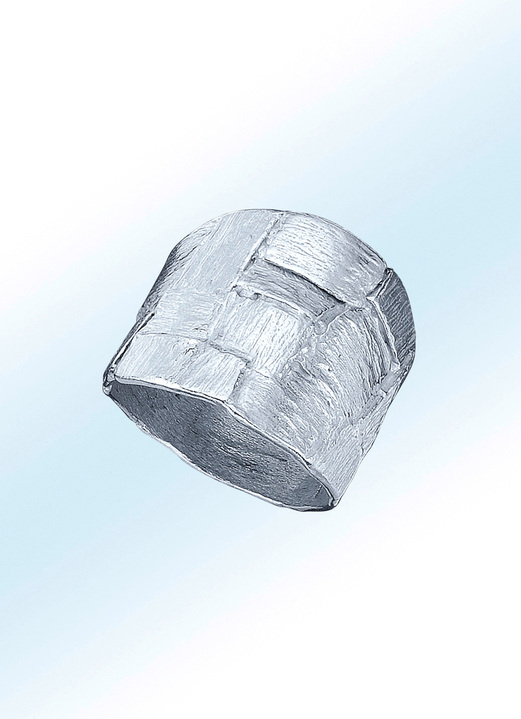 Ringen - Aantrekkelijke, zware vrouwenring met gehamerde structuur, in Größe 160 bis 220, in Farbe