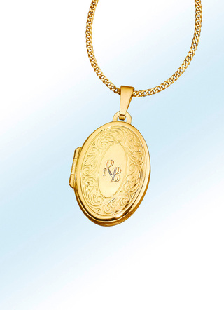 Medaillon-kettinghanger om te openen, met Weense gravure