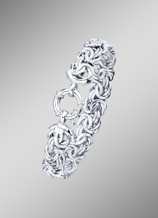 Schweres Königsketten-Armband mit Schmuck-Federring