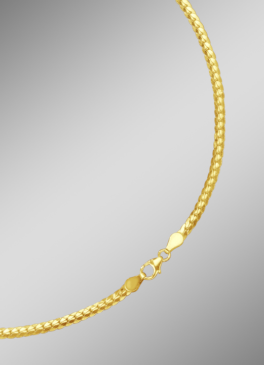 Heren gouden sieraden - Brede kinketting met karabijnsluiting, in Farbe