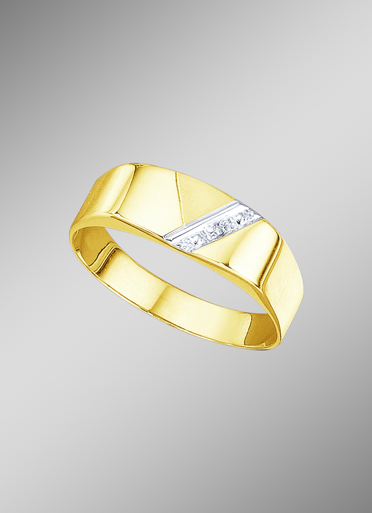Ringen - Herenring met diamant, in Größe 180 bis 240, in Farbe
