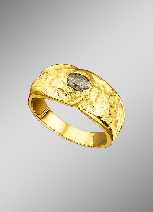 Ringen - Handgemaakte partnerring met ruwe diamant, in Größe 160 bis 240, in Farbe