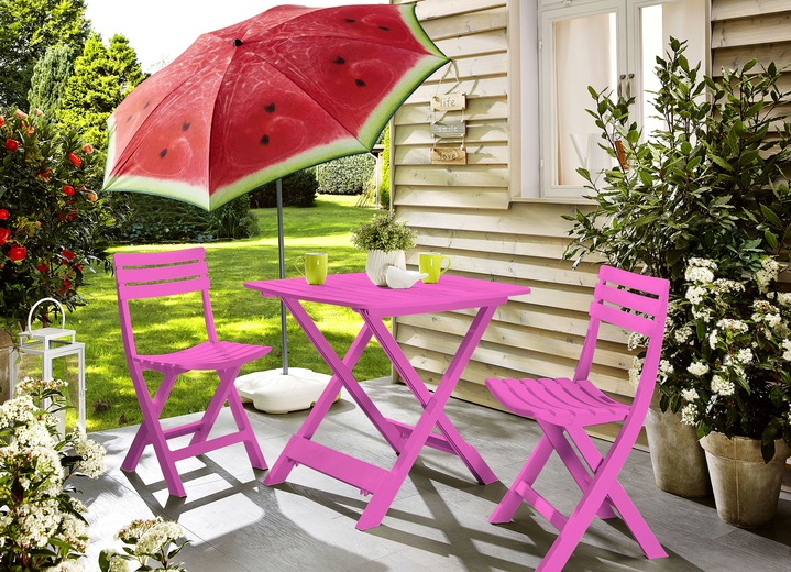 Tuinmeubels - UV-bestendige balkonset, 3-delig, in Farbe FUCHSIA Ansicht 1