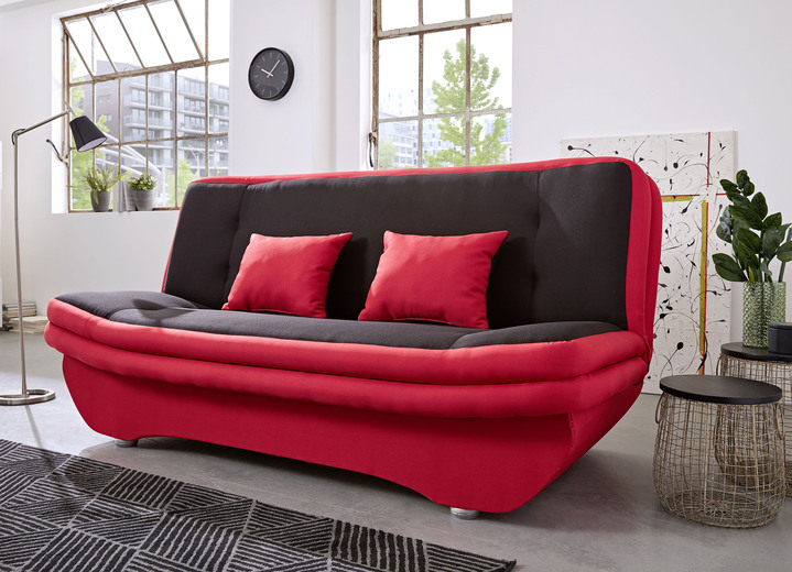 Slaap sofa`s - Converteerbare bank met bedkast, in Farbe ROOD-ZWART Ansicht 1