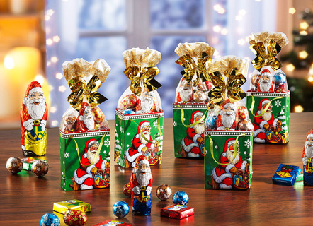 Kerstzakjes, set van 5, met zoete vulling