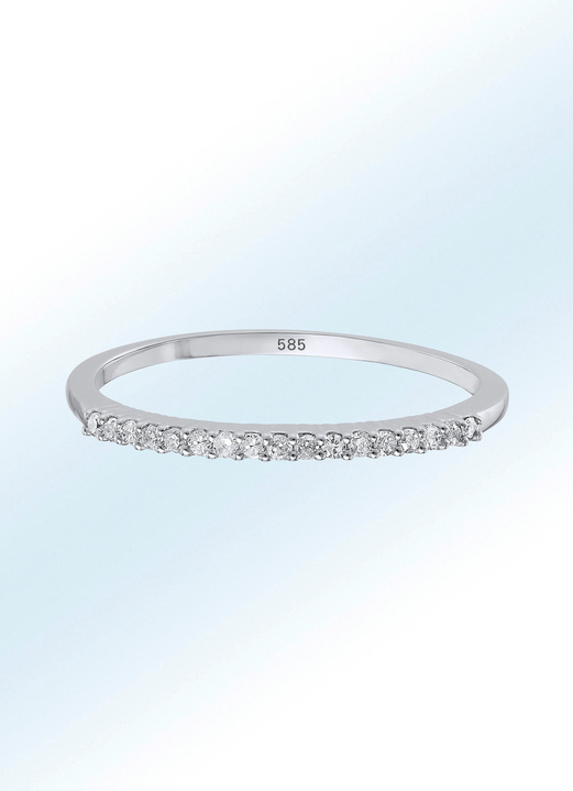 Ringen - Verfijnde damesring met witte diamanten, in Größe 160 bis 220, in Farbe