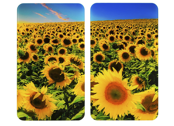 Keukenhulpjes - 'WENKO' afdekplaten voor het fornuis zonnebloemen, set van 2, in Farbe ZONNEBLOEMEN